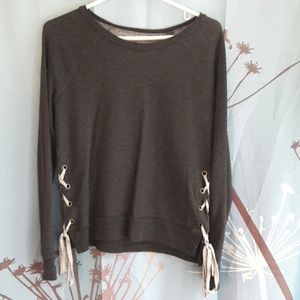 Aerie lace up sweatshirt